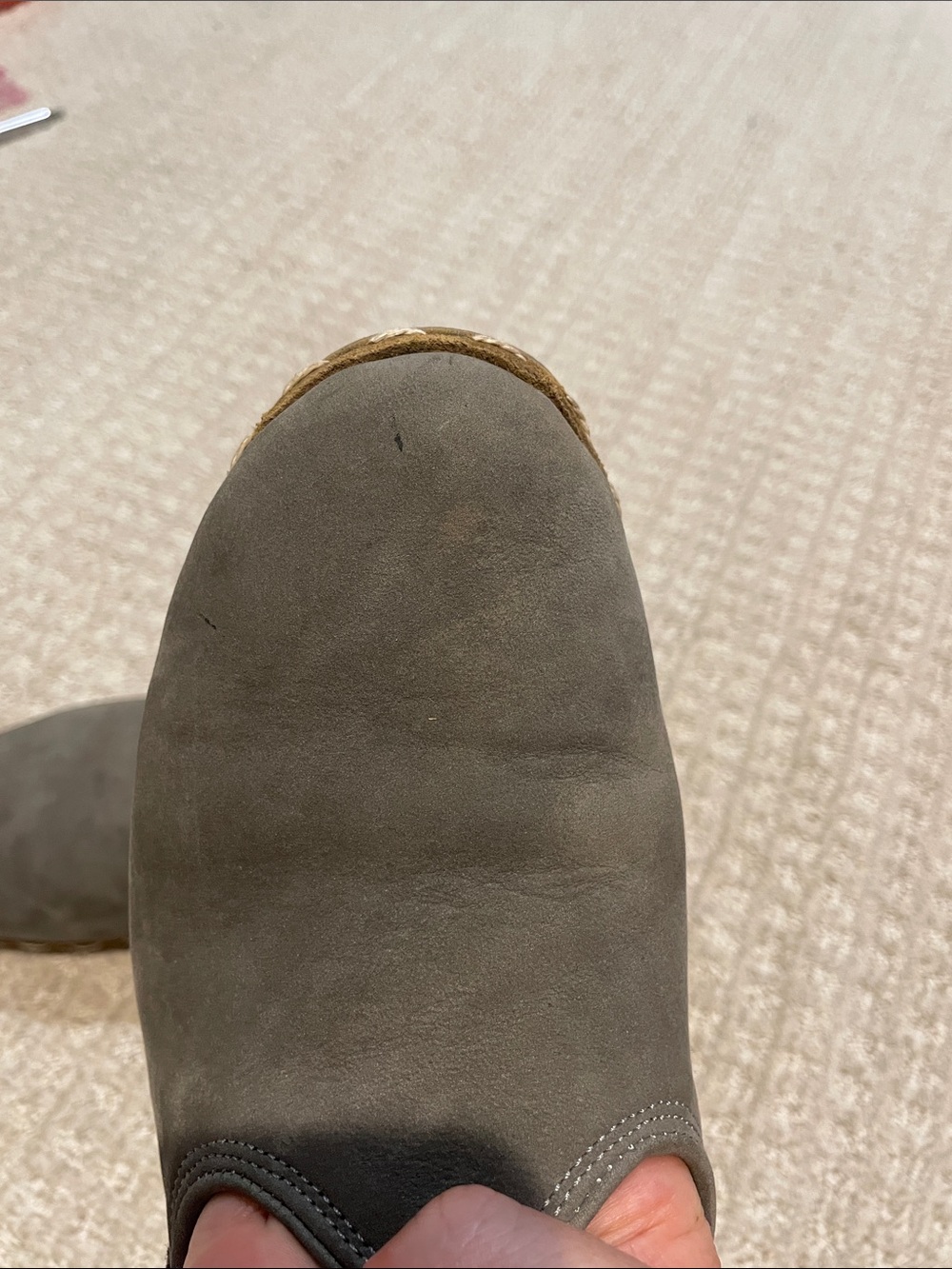 Sabah Taupe Suede Slip-On Flats - Picture 8 of 13